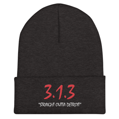 '313 Straight Outta Detroit' Cuffed Beanie