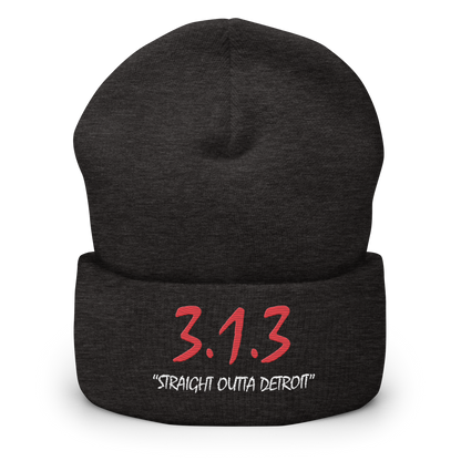 '313 Straight Outta Detroit' Cuffed Beanie