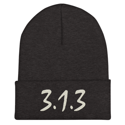 Detroit '313' Cuffed Beanie (Compton Font) | Ivory White