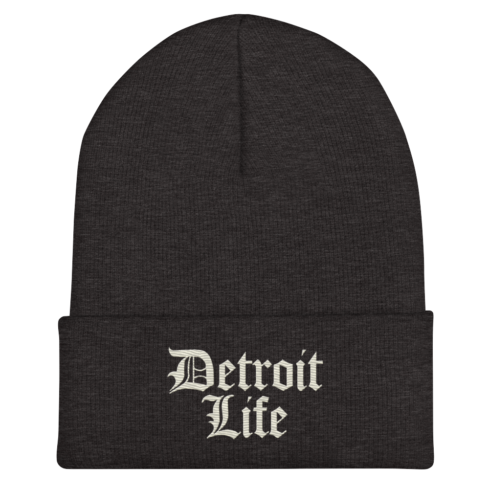 'Detroit Life' Cuffed Beanie | Ivory White