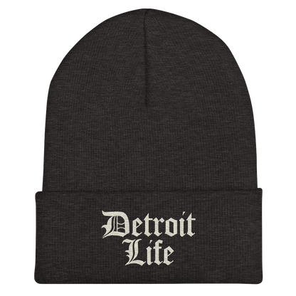 'Detroit Life' Cuffed Beanie | Ivory White