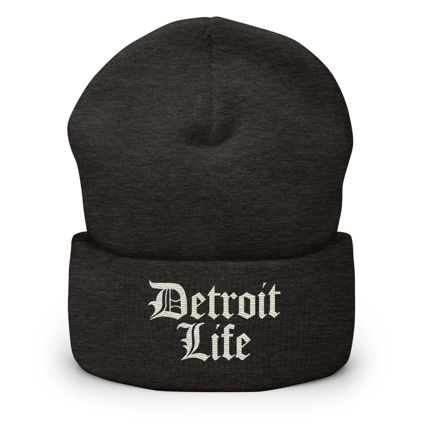 'Detroit Life' Cuffed Beanie | Ivory White