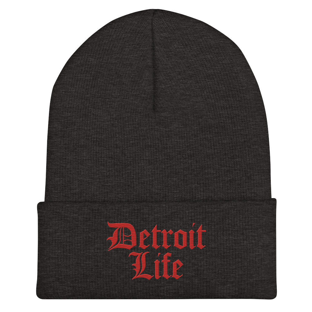 'Detroit Life' Cuffed Beanie | Aliform Red