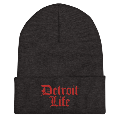 'Detroit Life' Cuffed Beanie | Aliform Red