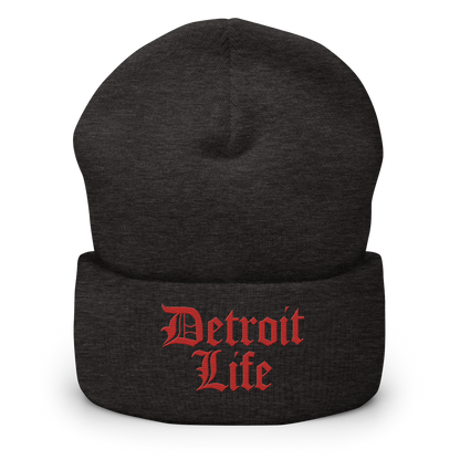 'Detroit Life' Cuffed Beanie | Aliform Red