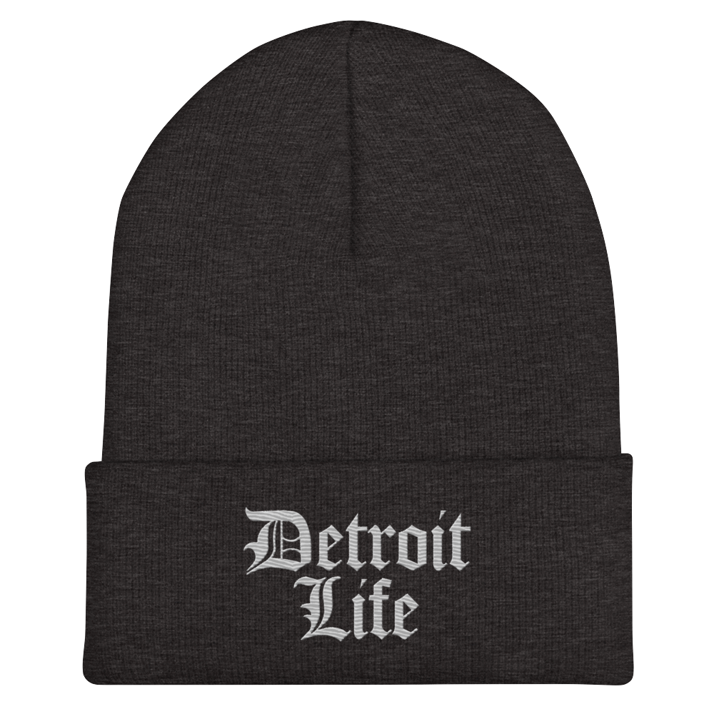 'Detroit Life' Cuffed Beanie | Platinum