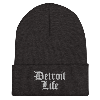 'Detroit Life' Cuffed Beanie | Platinum