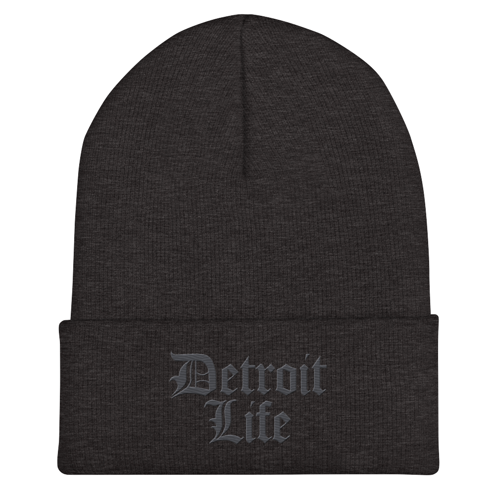 'Detroit Life' Cuffed Beanie | Iron Ore Grey