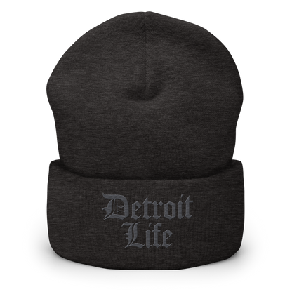 'Detroit Life' Cuffed Beanie | Iron Ore Grey