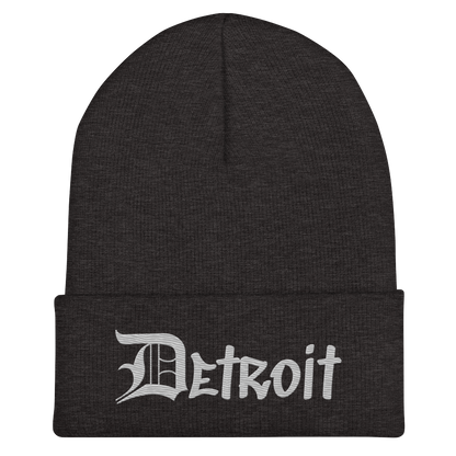 'Detroit' Cuffed Beanie (OED Tag Font) | Platinum