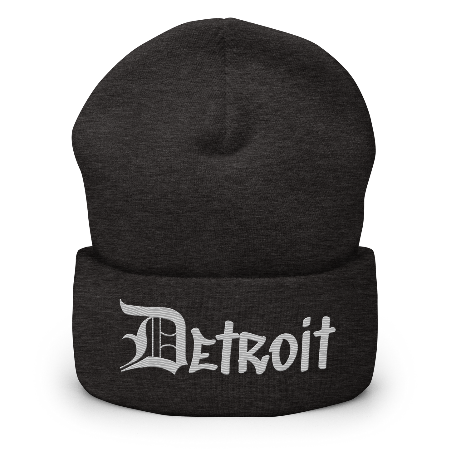 'Detroit' Cuffed Beanie (OED Tag Font) | Platinum