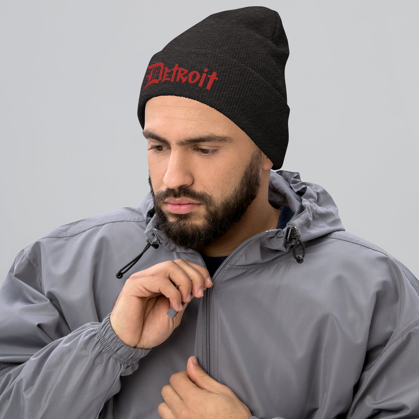 'Detroit' Cuffed Beanie (OED Tag Font) | Aliform Red