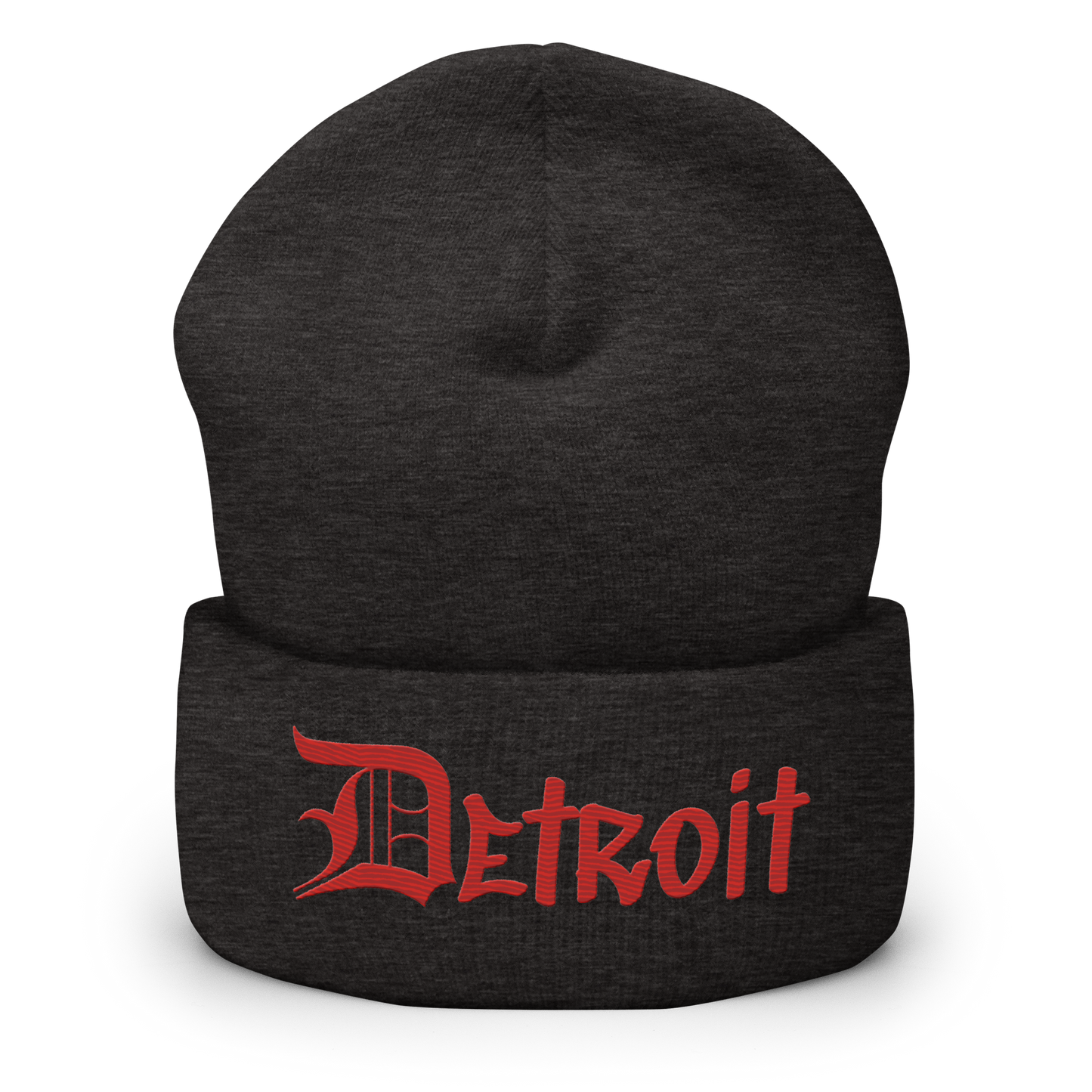 'Detroit' Cuffed Beanie (OED Tag Font) | Aliform Red