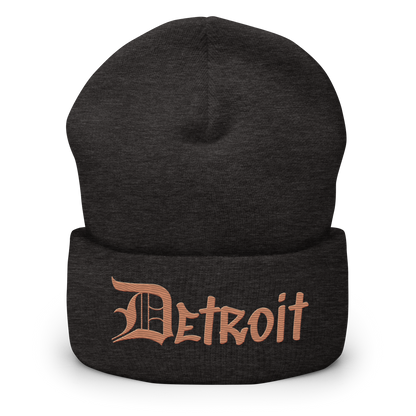 'Detroit' Cuffed Beanie (OED Tag Font) | Copper