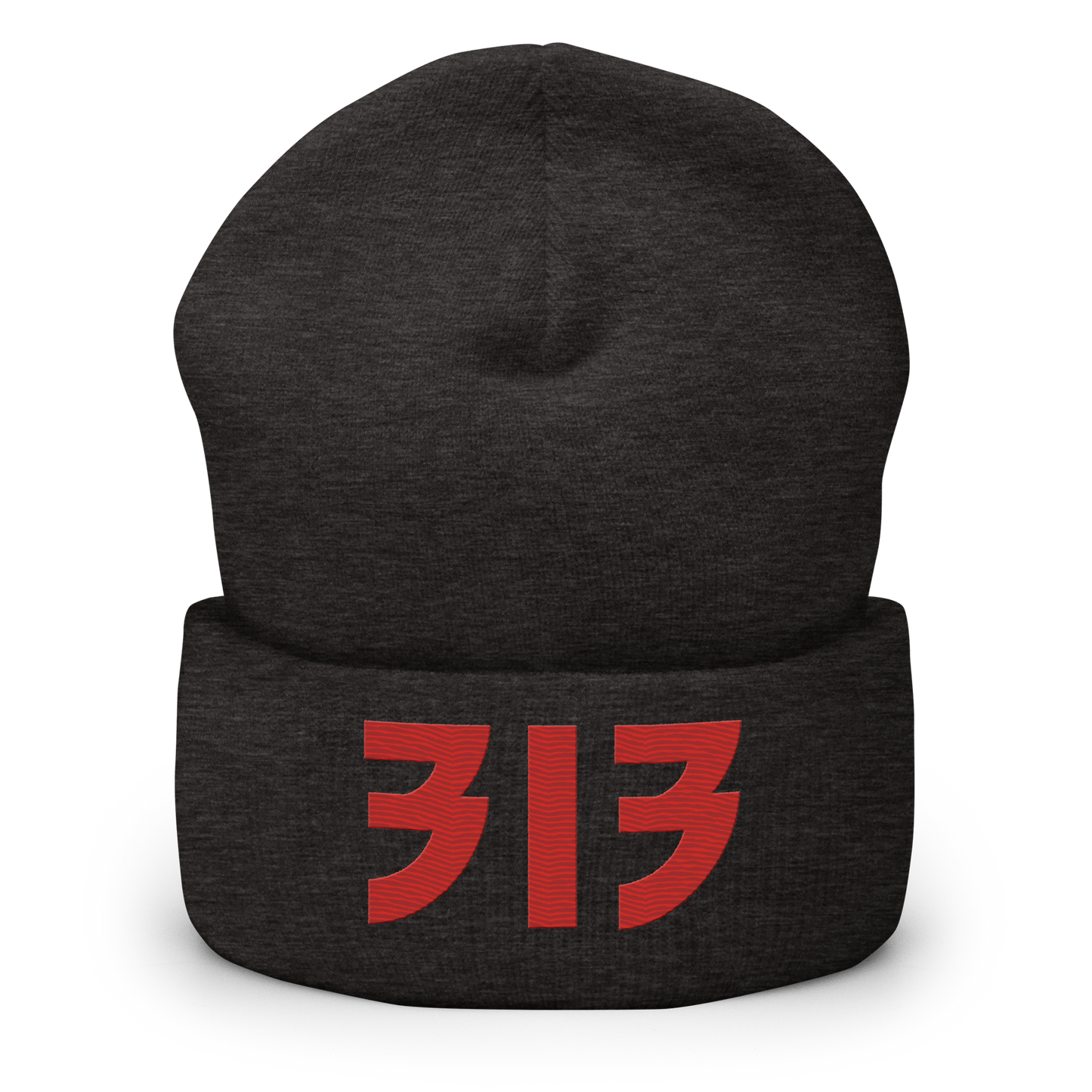 Detroit '313' Cuffed Beanie (Glam Font) | Red