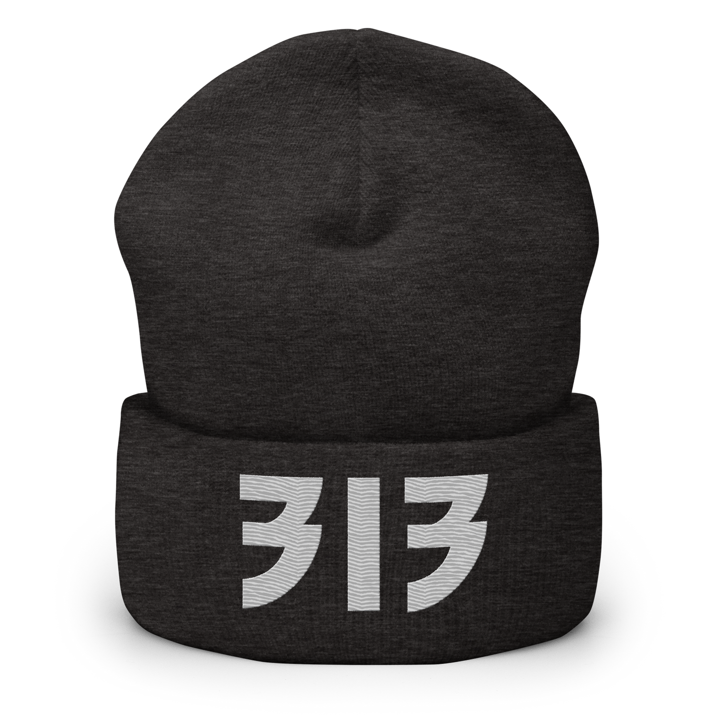 Detroit '313' Cuffed Beanie (Glam Font) | Platinum