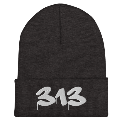 Detroit '313' Cuffed Beanie (Tag Font)