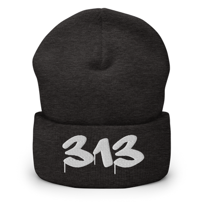 Detroit '313' Cuffed Beanie (Tag Font)