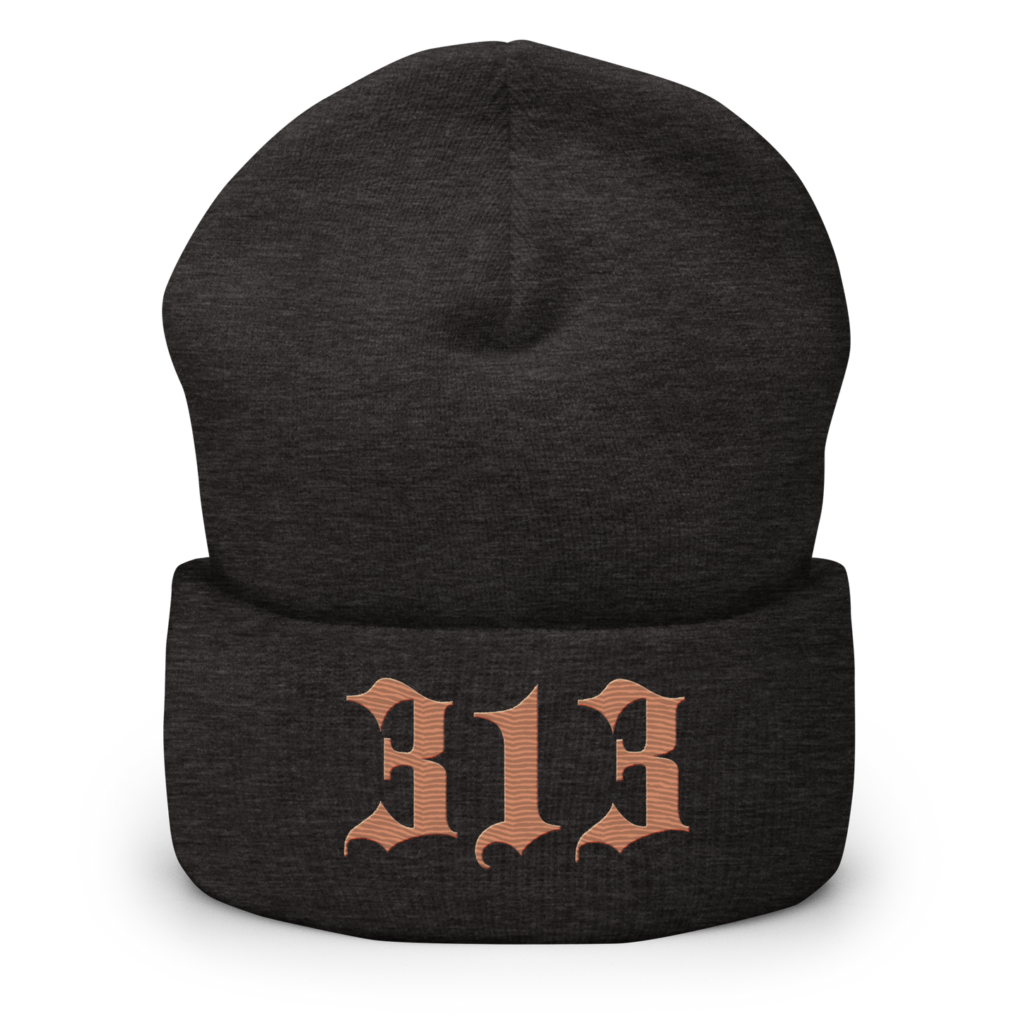 Detroit '313' Cuffed Beanie (Old English Font) | Copper