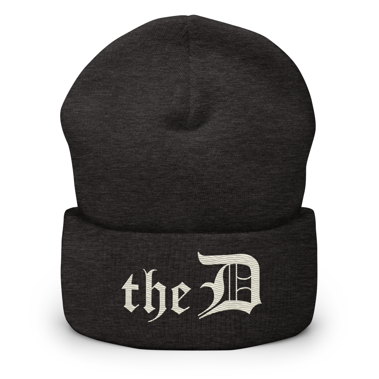 Detroit 'The D' Cuffed Beanie | Ivory White