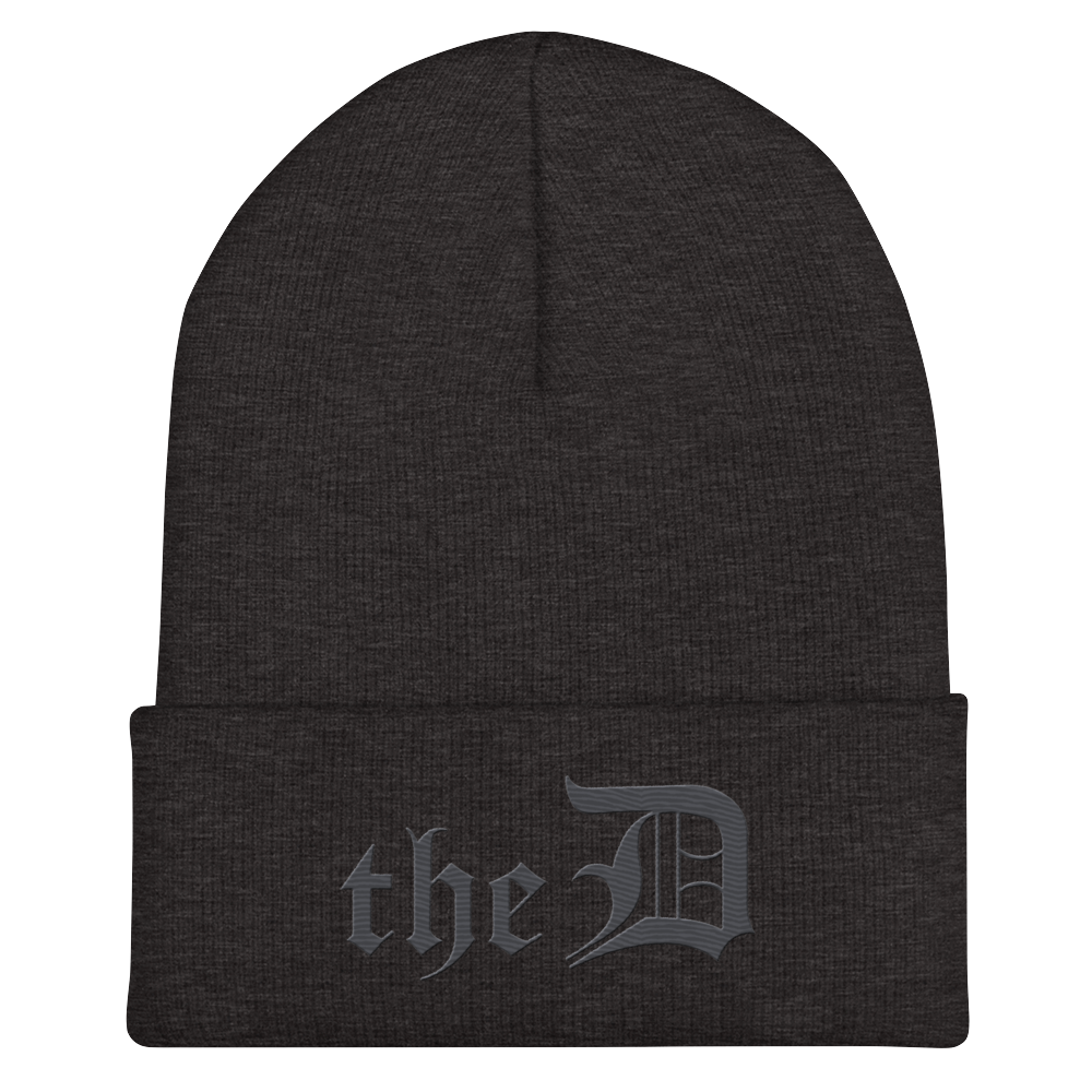 Detroit 'The D' Cuffed Beanie | Iron Ore Grey