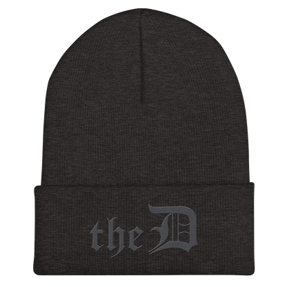 Detroit 'The D' Cuffed Beanie | Iron Ore Grey