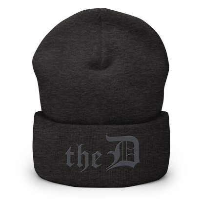 Detroit 'The D' Cuffed Beanie | Iron Ore Grey