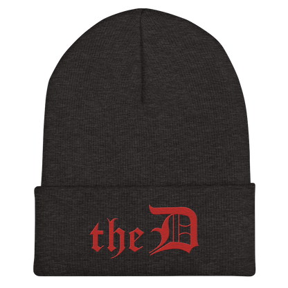 Detroit 'The D' Cuffed Beanie | Aliform Red