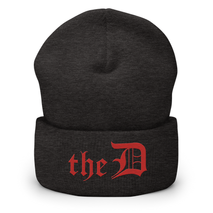 Detroit 'The D' Cuffed Beanie | Aliform Red