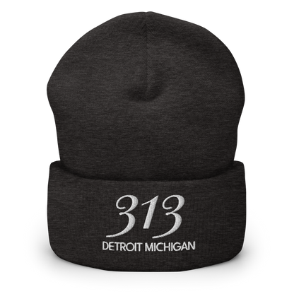 '313 Detroit Michigan' Cuffed Beanie