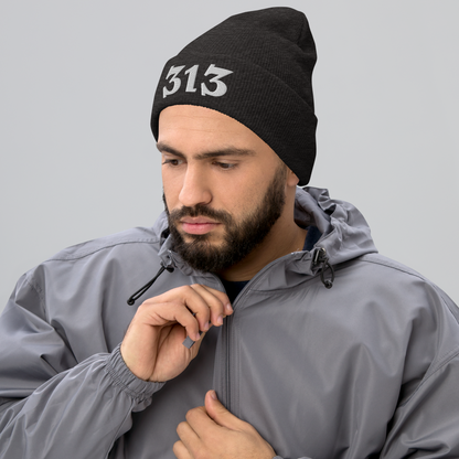 Detroit '313' Cuffed Beanie (Angry Font)