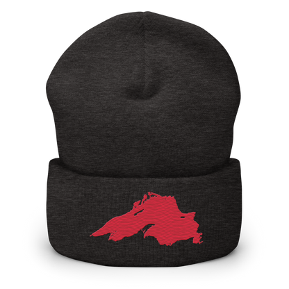 Lake Superior Cuffed Beanie | Lighthouse Red