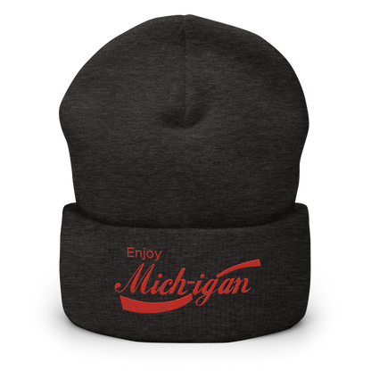 'Enjoy Michigan' Cuffed Beanie | Sodapop Parody