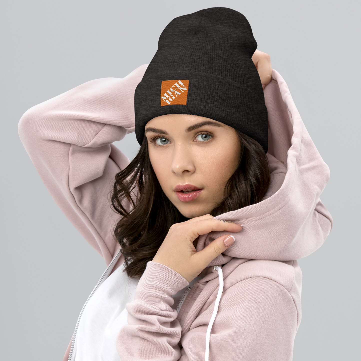 'Michigan' Cuffed Beanie | Construction Retail Parody