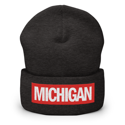 'Michigan' Cuffed Beanie | Superhero Factory Parody