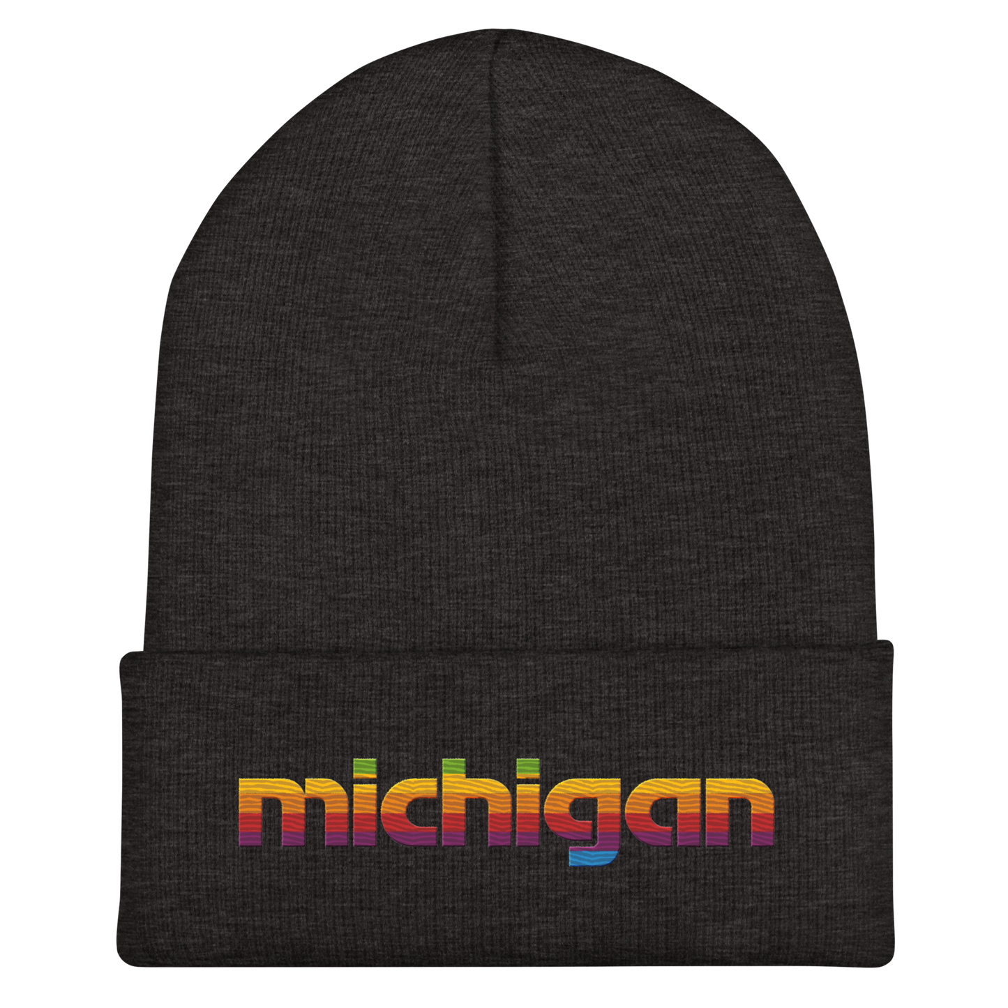 'Michigan' Cuffed Beanie | 80s Pomaceous Tech Parody