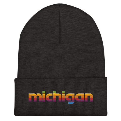 'Michigan' Cuffed Beanie | 80s Pomaceous Tech Parody