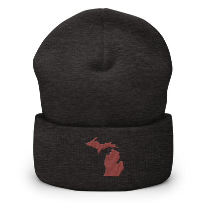 Michigan Cuffed Beanie | Ore Dock Red Outline