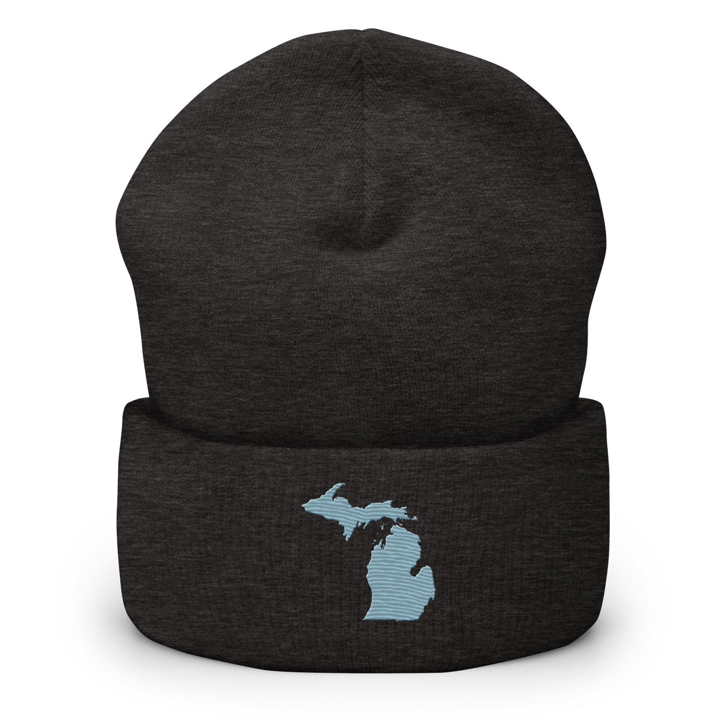 Michigan Cuffed Beanie | Opal Blue Outline