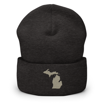 Michigan Cuffed Beanie | Petoskey Beige Outline