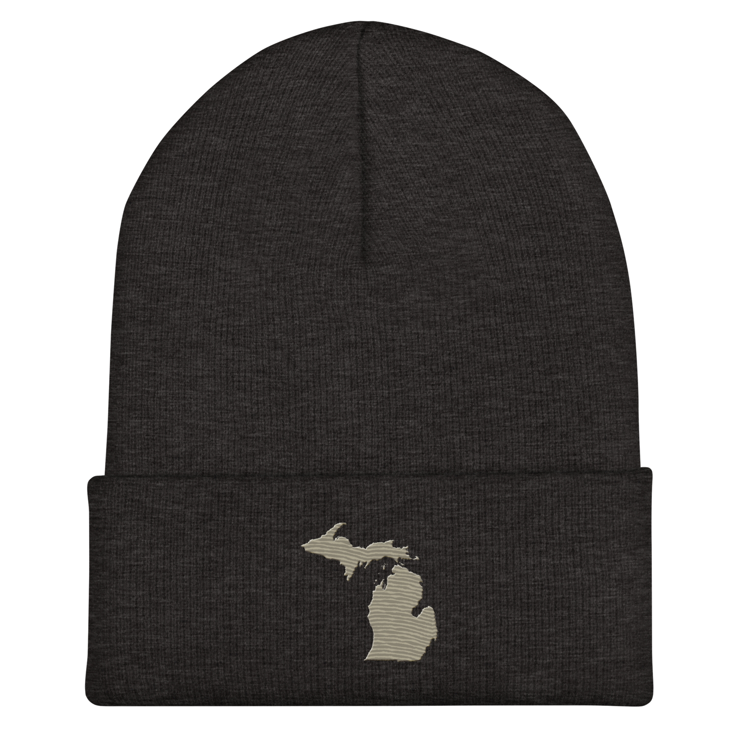 Michigan Cuffed Beanie | Petoskey Beige Outline