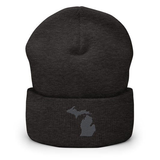 Michigan Cuffed Beanie | Iron Ore Grey Outline