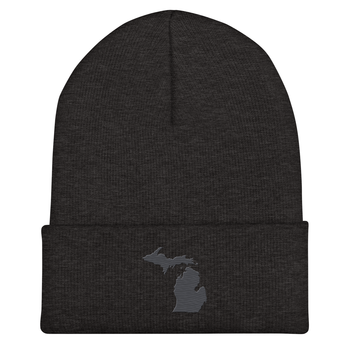 Michigan Cuffed Beanie | Iron Ore Grey Outline