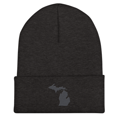 Michigan Cuffed Beanie | Iron Ore Grey Outline