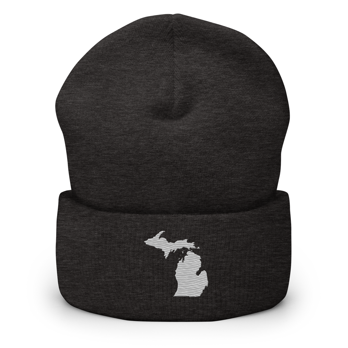 Michigan Cuffed Beanie | Platinum Outline