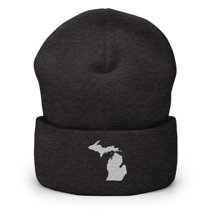 Michigan Cuffed Beanie | Platinum Outline