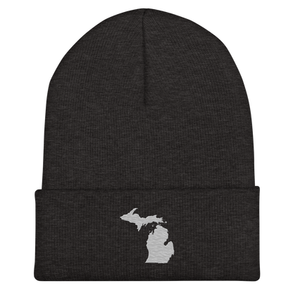 Michigan Cuffed Beanie | Platinum Outline