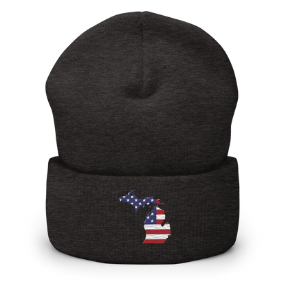 Michigan Cuffed Beanie | Patriotic Outline