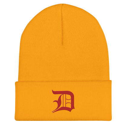 Detroit 'Old English D' Cuffed Beanie (Aliform Red)