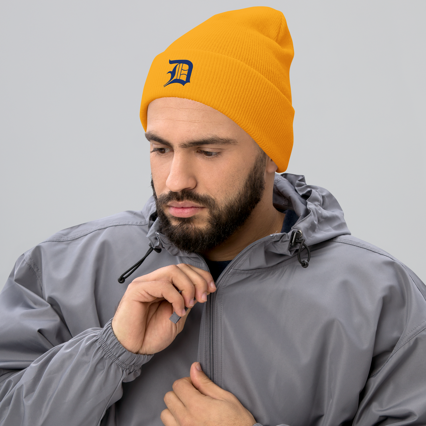 Detroit 'Old English D' Cuffed Beanie (Dearborn Blue)